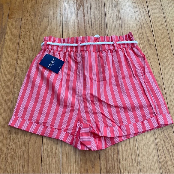 Forever 21 Pink Striped Paperbag Shorts - Picture 4 of 4